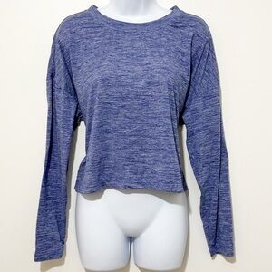 Z By Zella Heathered Blue Crew Neck Long Sleeve Athletic Top Womens Medium